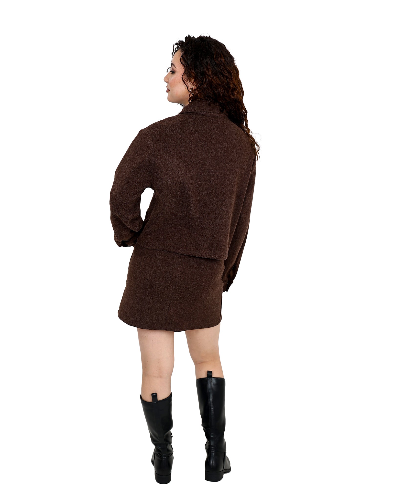 Chocolate Melton Mini Skirt