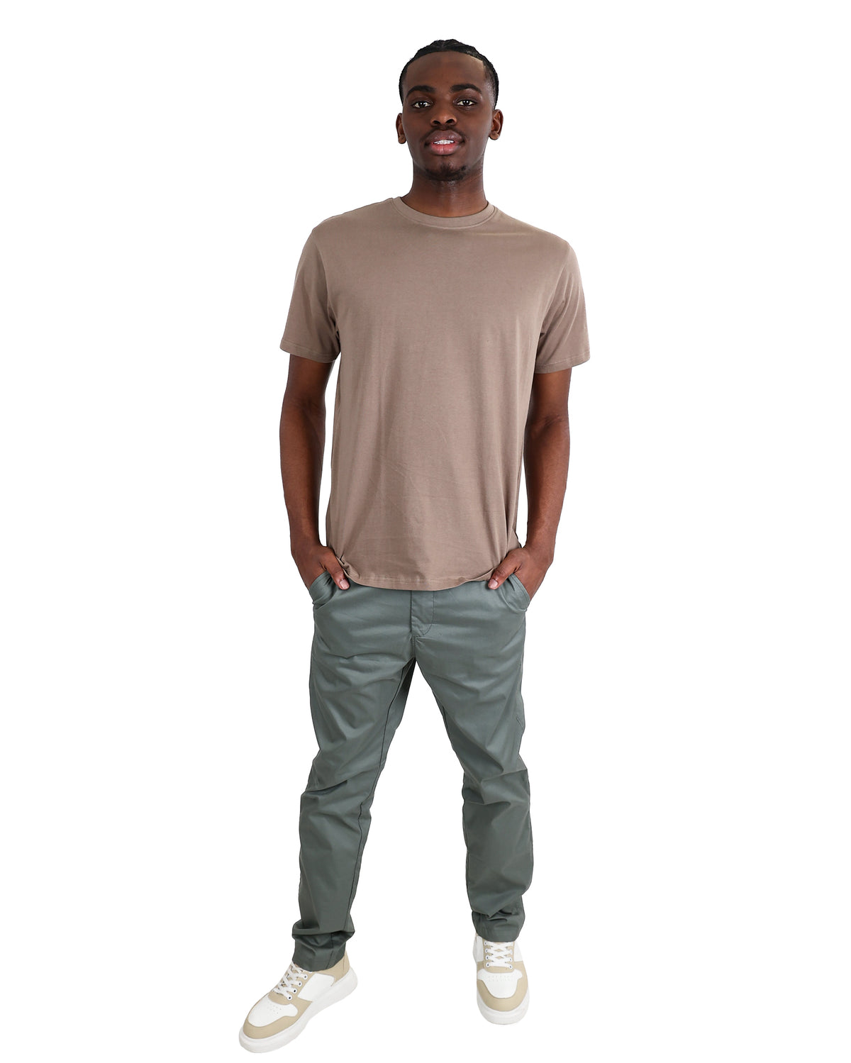 Short Sleeve Taupe Cotton T-Shirt
