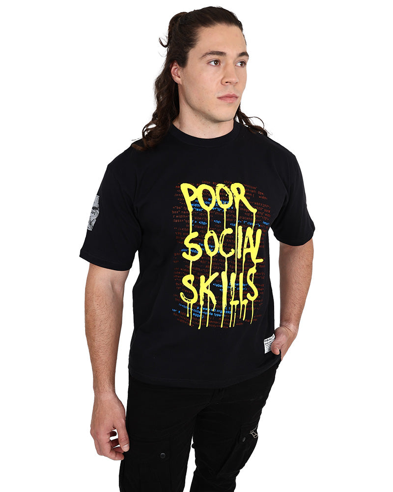 Short Sleeve Black "Skills" Graphic T-Shirt