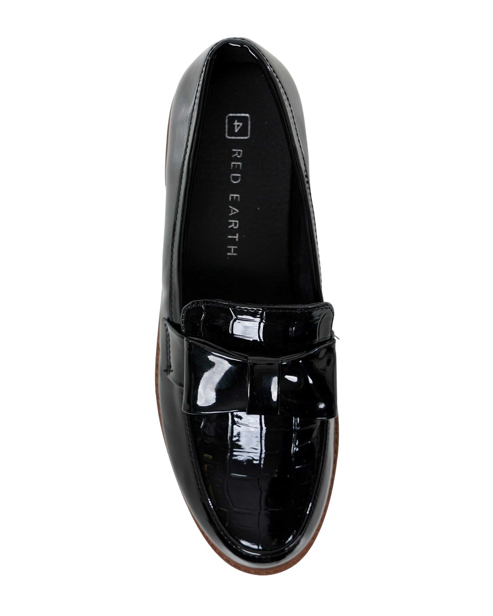 Bow Detail Croc Embossed Inset Boyfriend