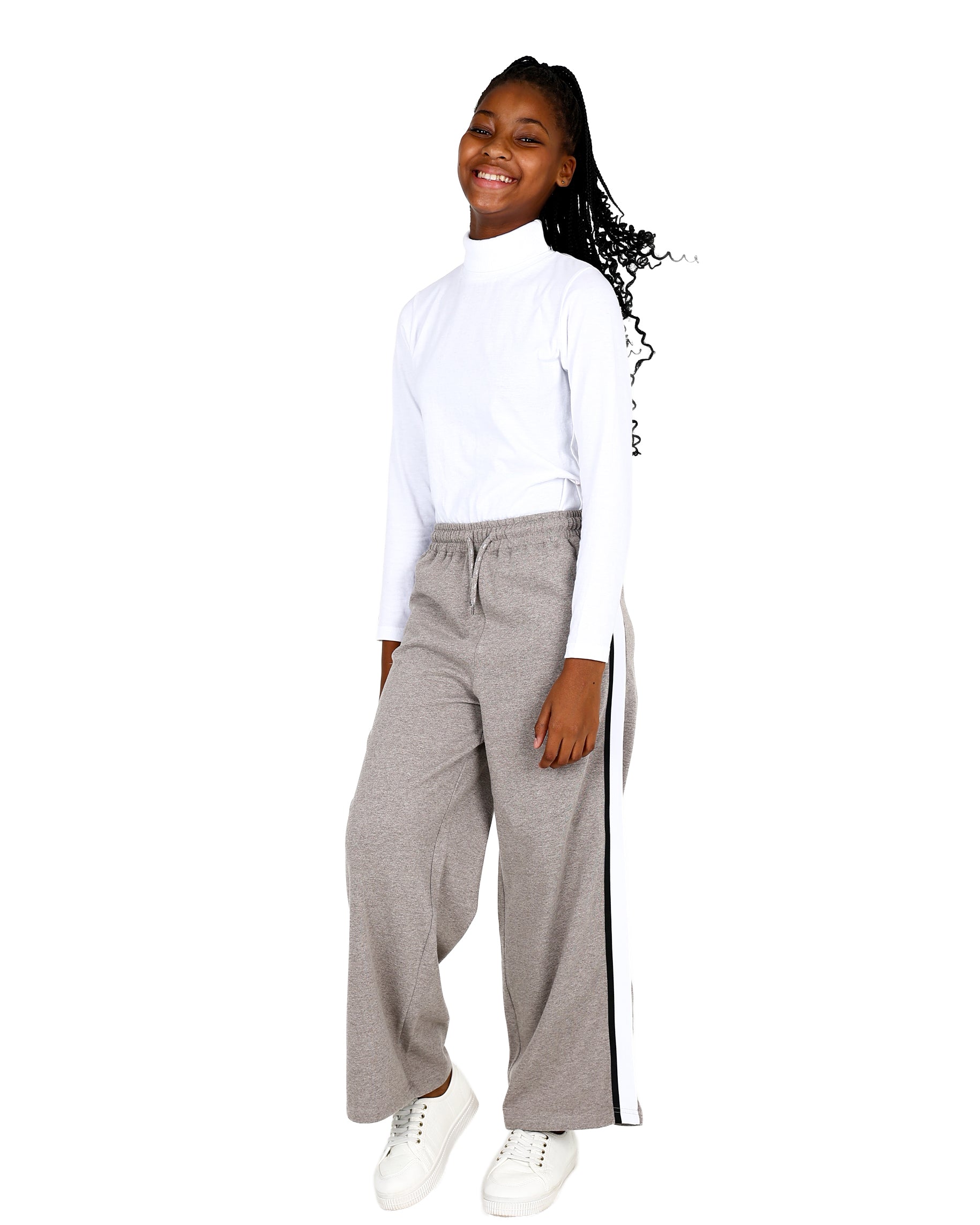 Taupe Side Tape Wide Leg Active Pants
