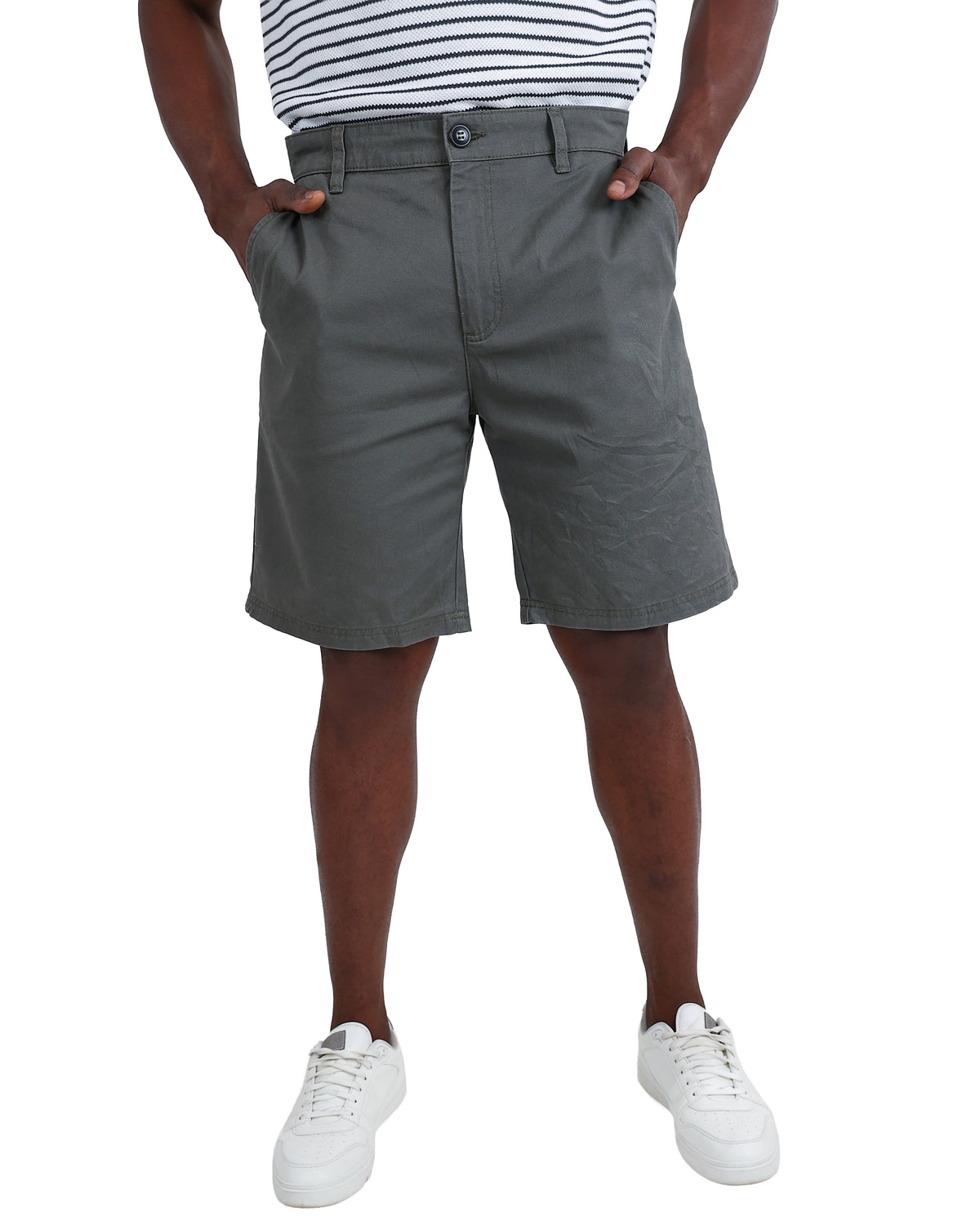 Olive Cotton Chino Shorts
