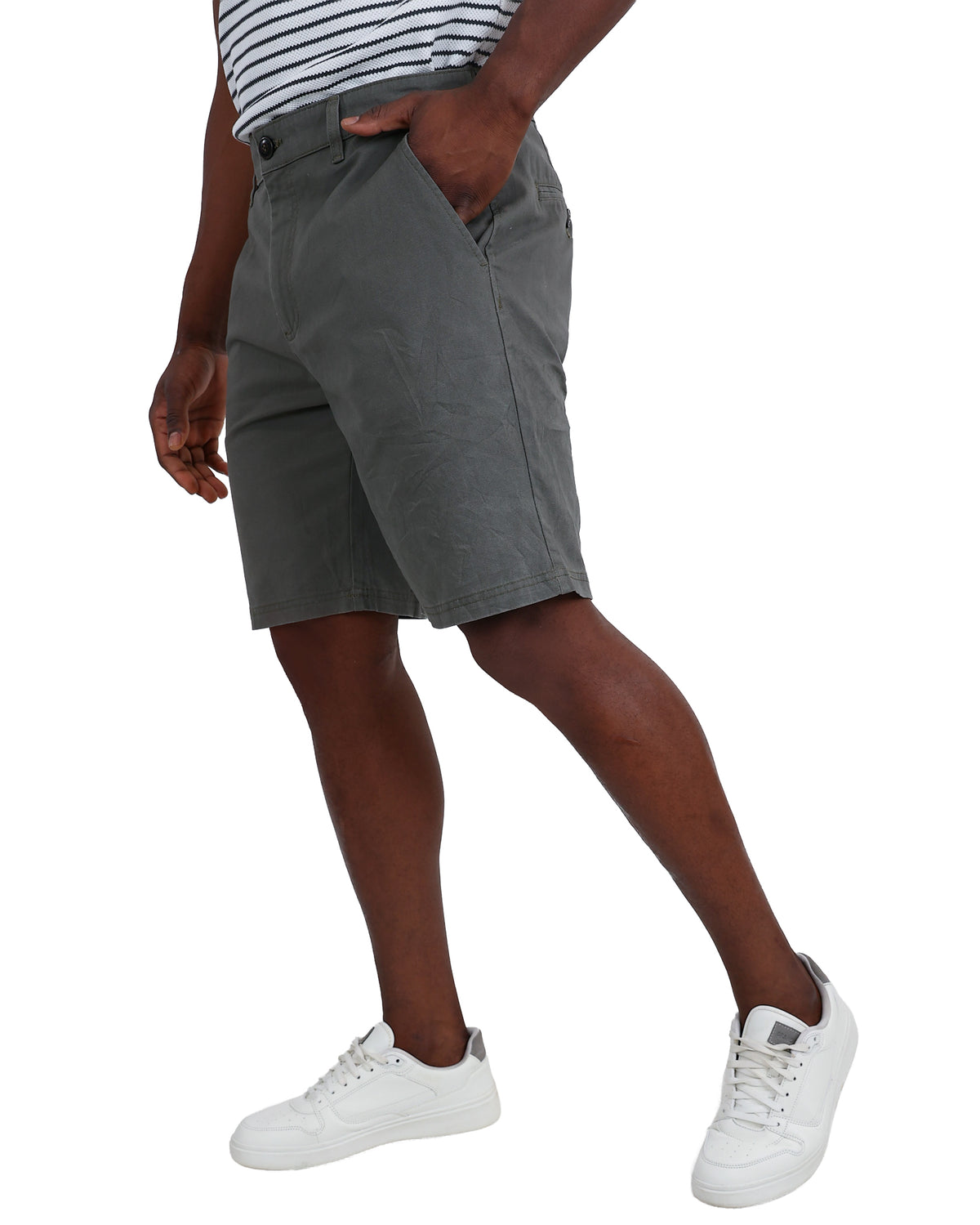 Olive Cotton Chino Shorts