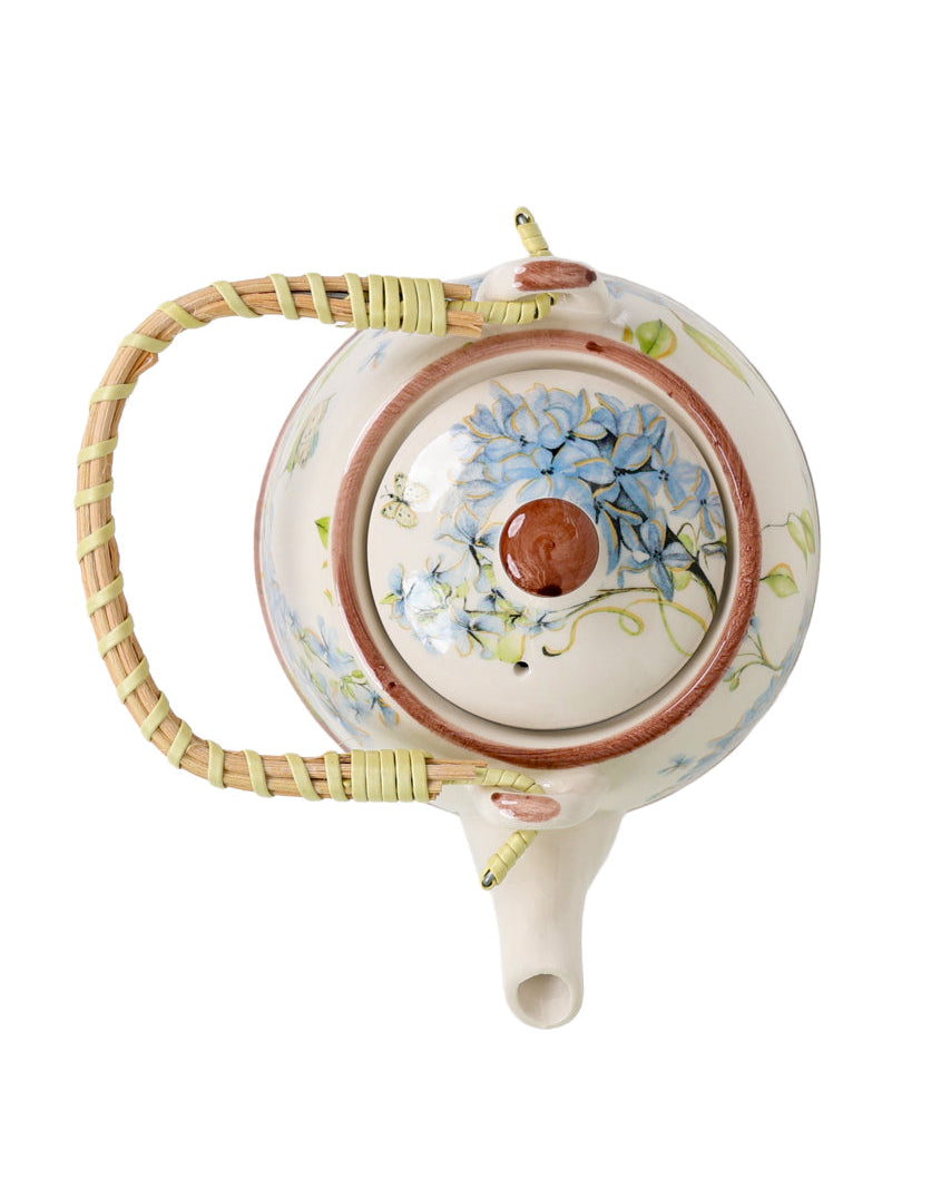 Lilac Floral Ceramic Teapot