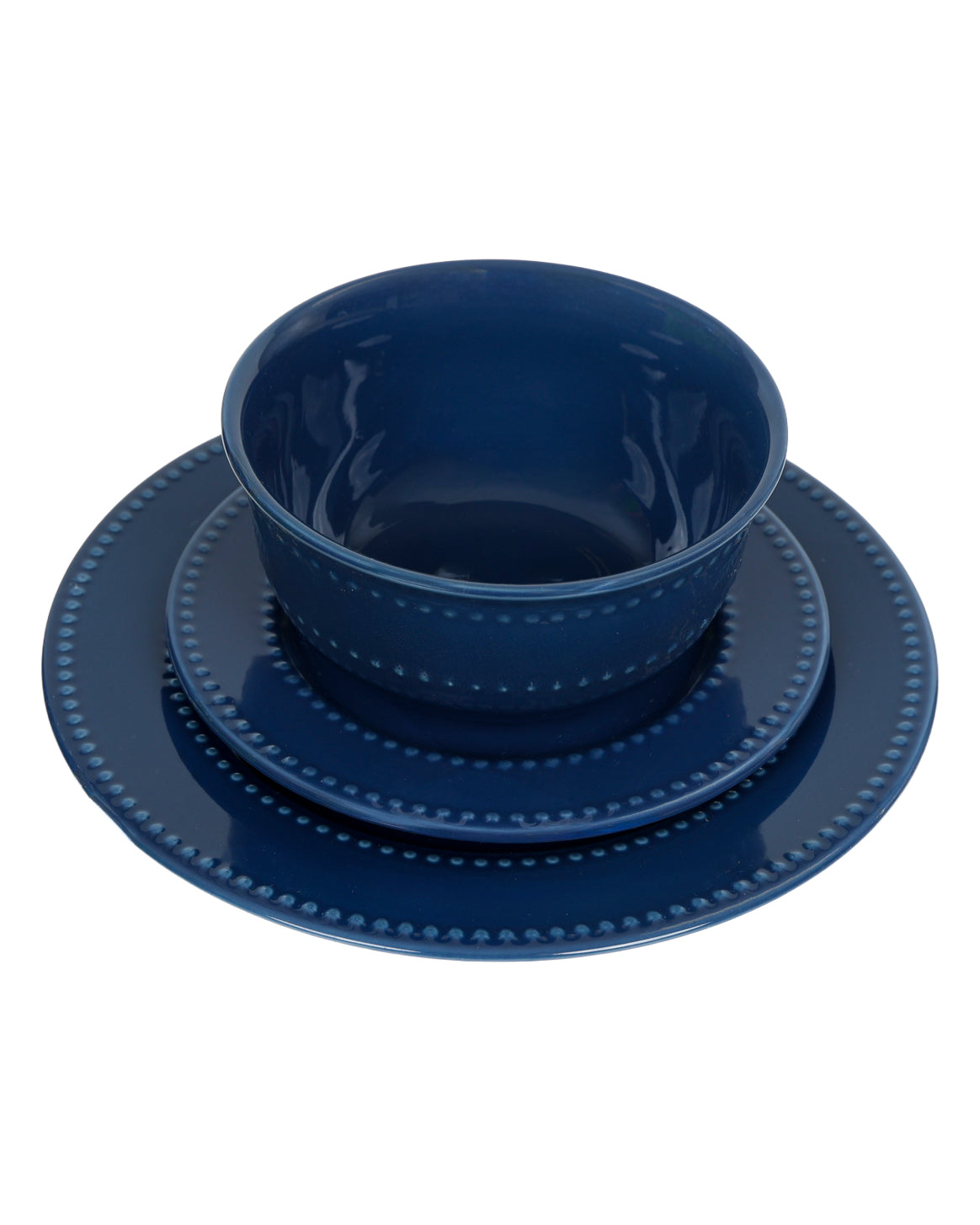 Navy Dot Trim Bowl