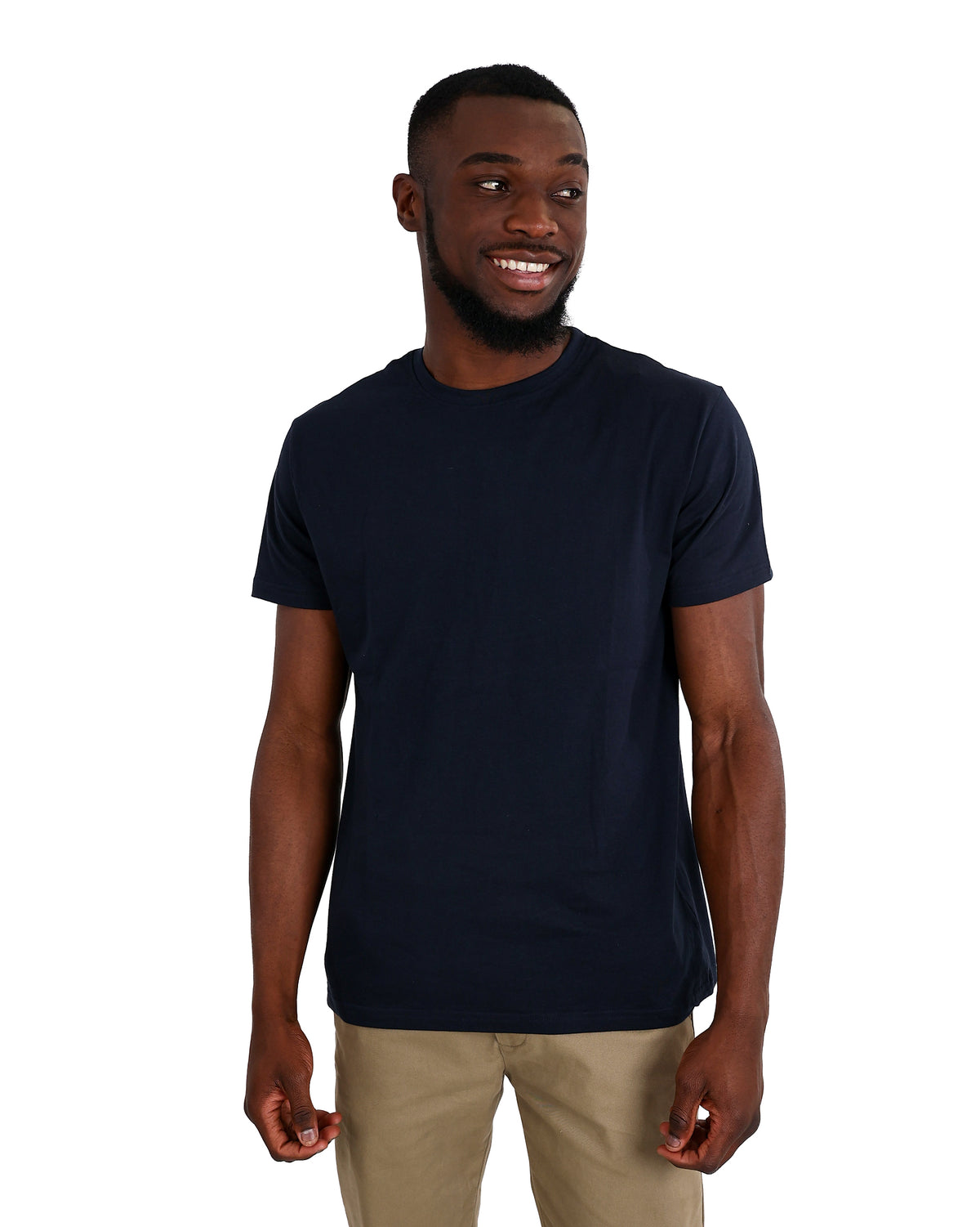 Short Sleeve Navy Cotton T-Shirt