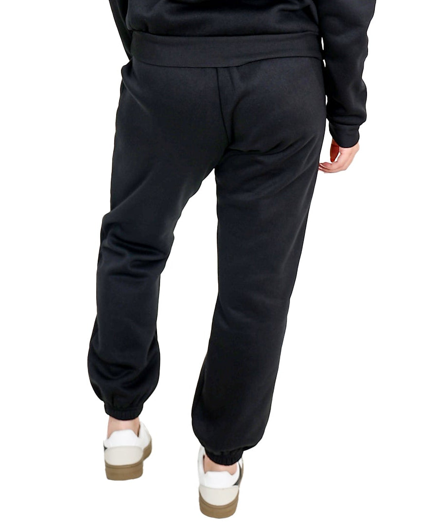 Daisy Embroidered Black Jogger