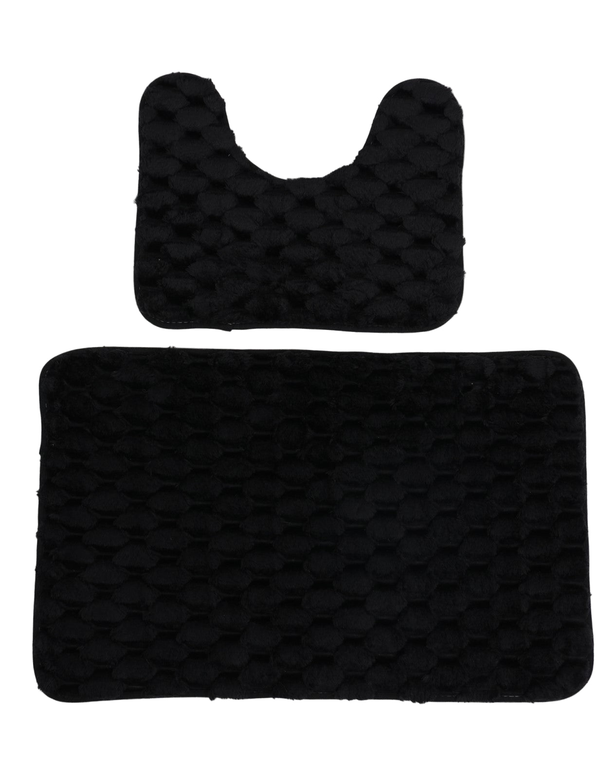 2 Piece Bobble Bath Mat Set Black