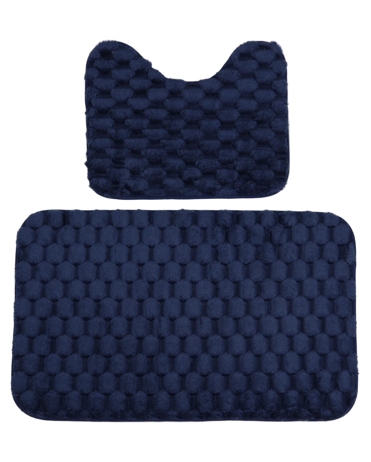 2 Piece Bobble Bath Mat Set Navy