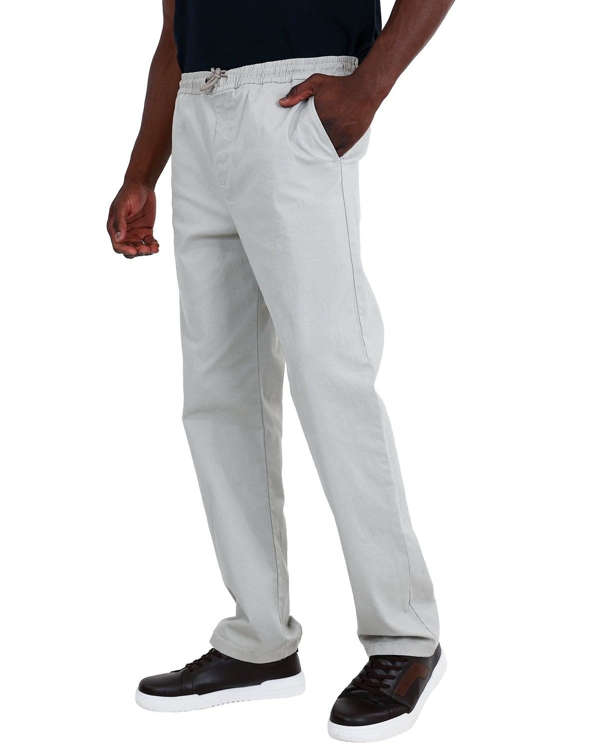 Stone Elasticated Waist Open Hem Pants