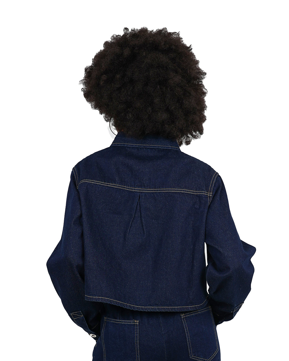Dark Indigo Crop Denim Jacket