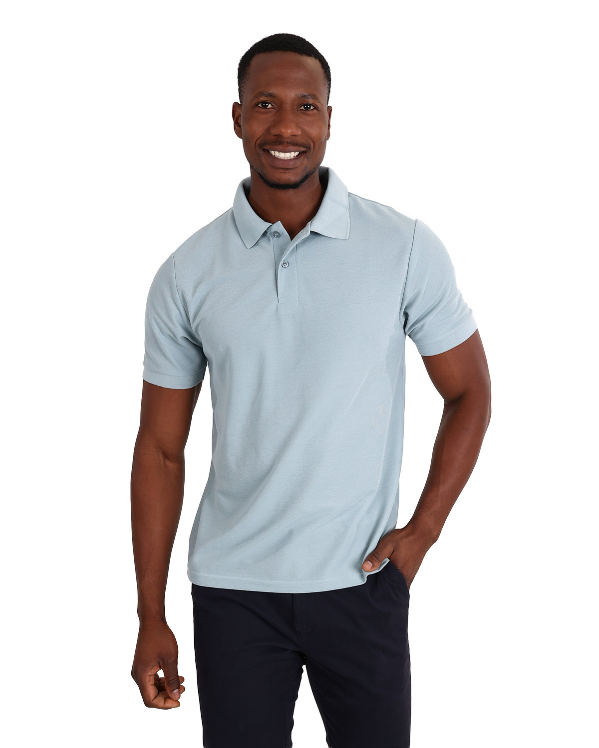 Short Sleeve Duck Egg Pique Golfer