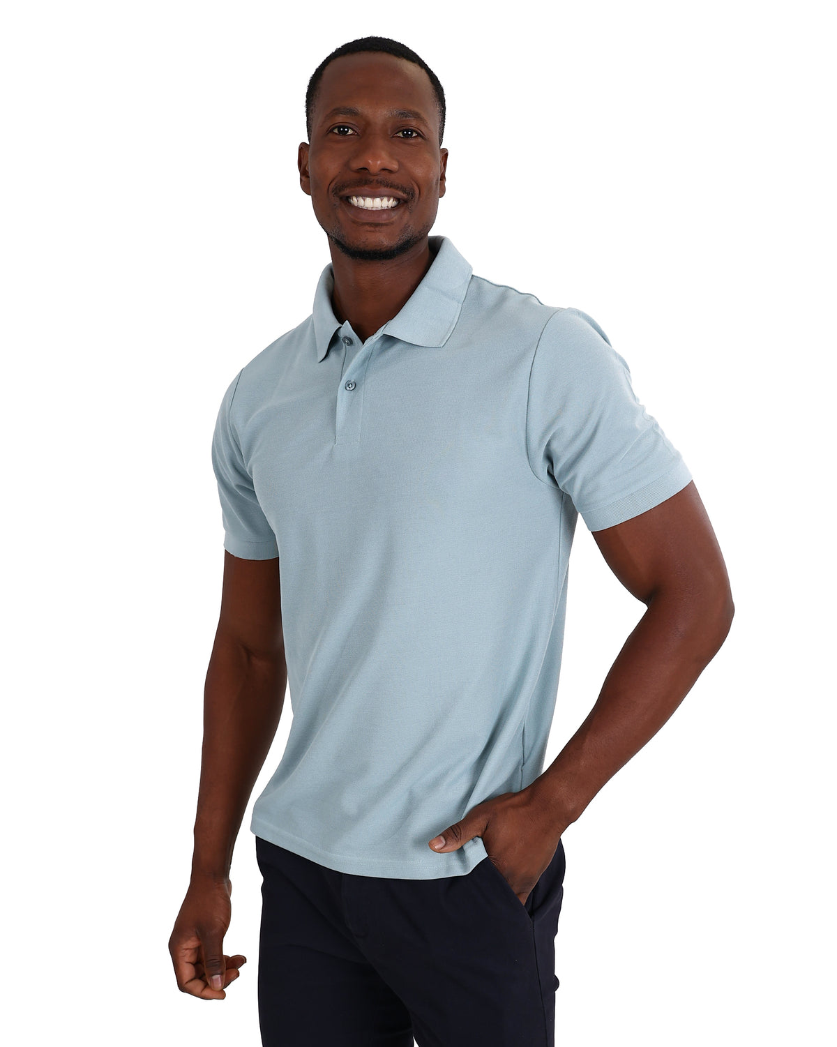 Short Sleeve Duck Egg Pique Golfer