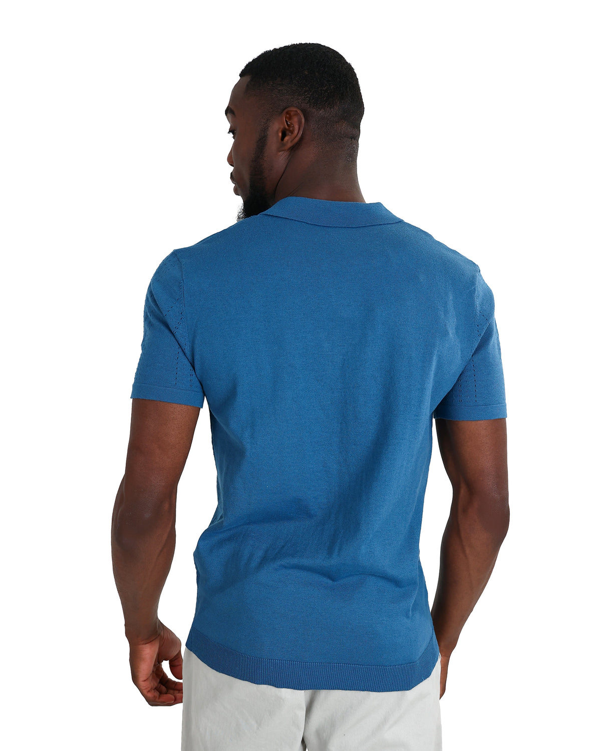 Short Sleeve Blue Johnny Collar Golfer