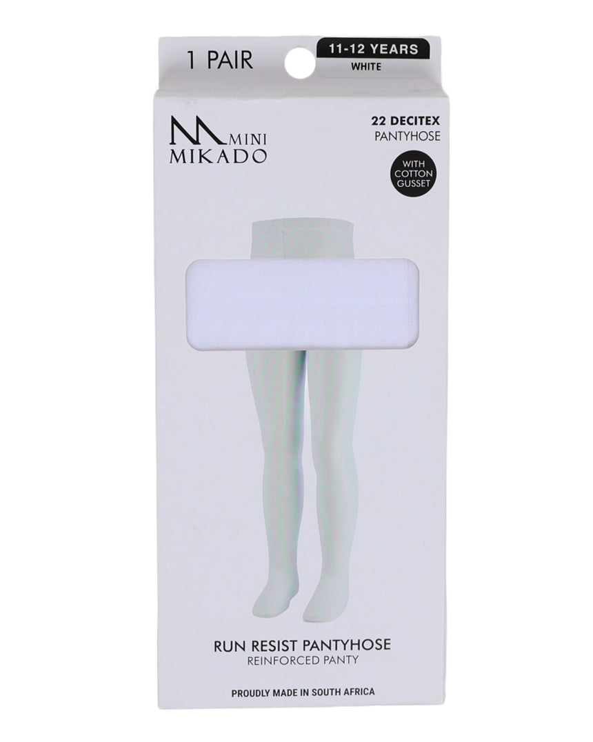 Girls White Run Resist Pantyhose