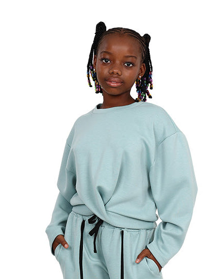 Long Sleeve Mint Top Knot Sweatshirt