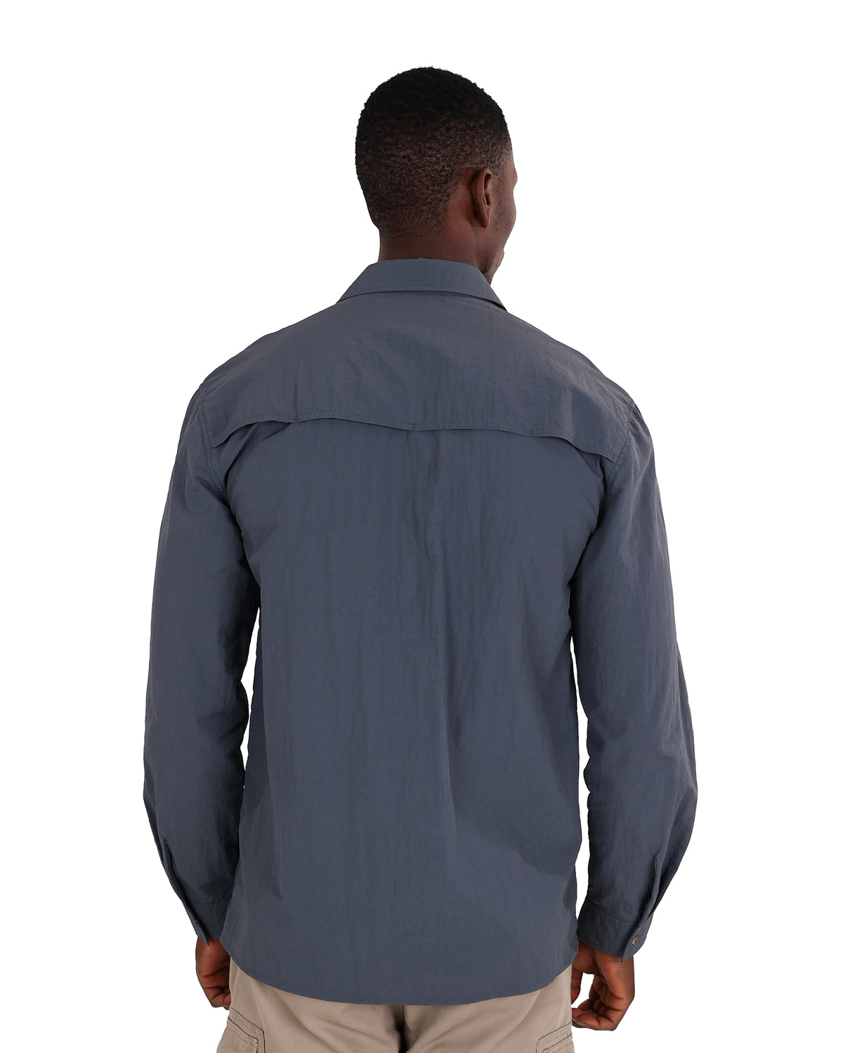 Okavango Long Sleeve Charcoal Nylon Cargo Shirt