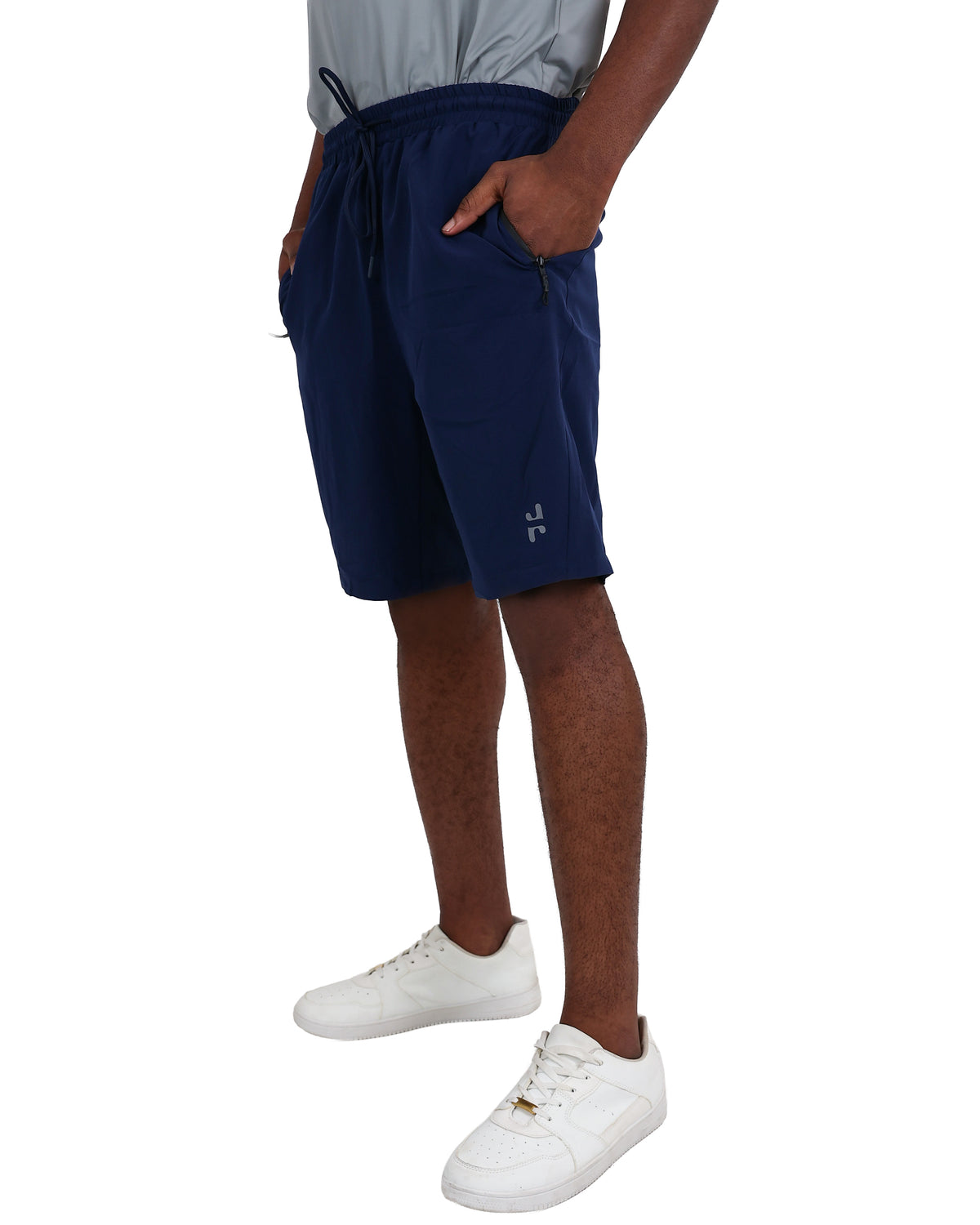 Navy Angled Pocket Active Shorts