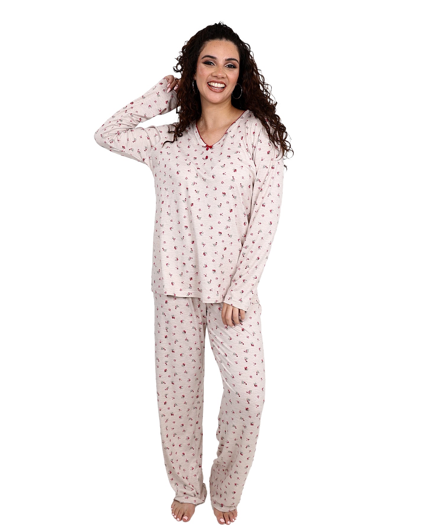 Long Sleeve Ditsy Floral Long Pyjama Set