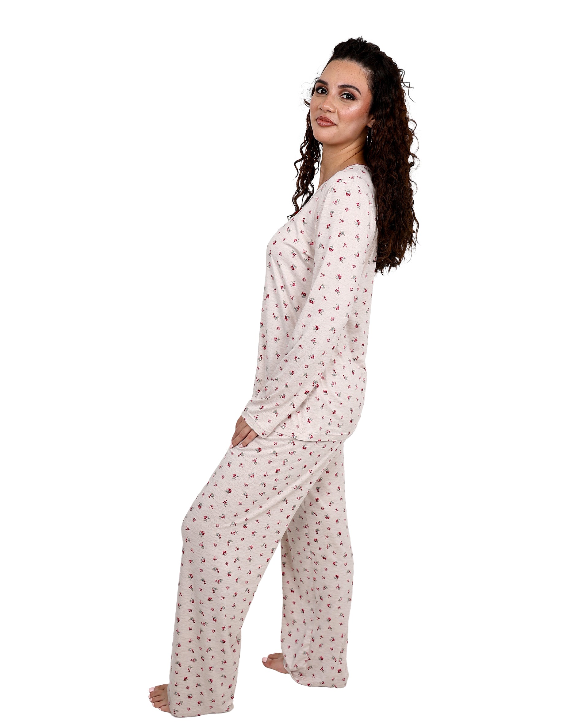 Long Sleeve Ditsy Floral Long Pyjama Set