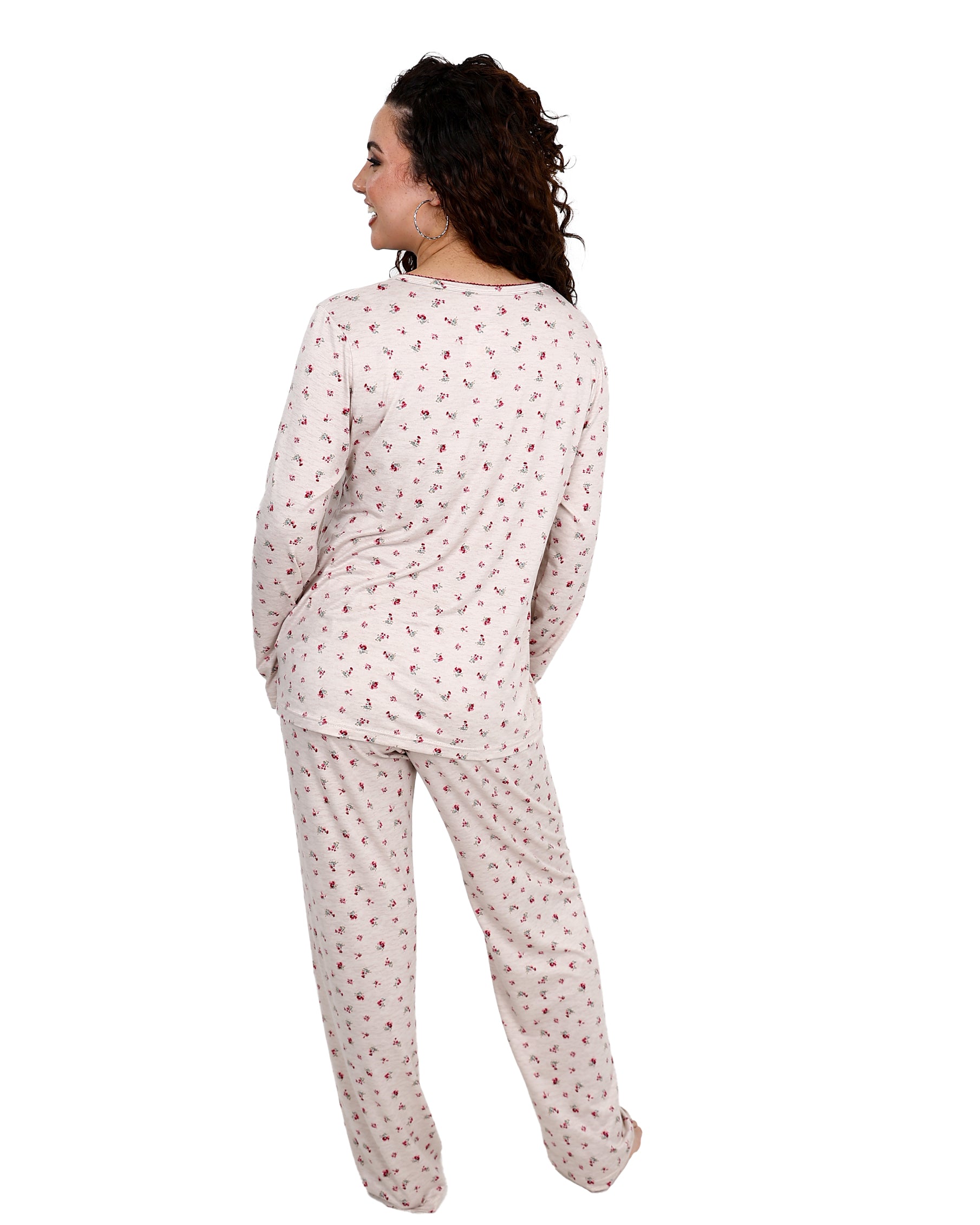 Long Sleeve Ditsy Floral Long Pyjama Set