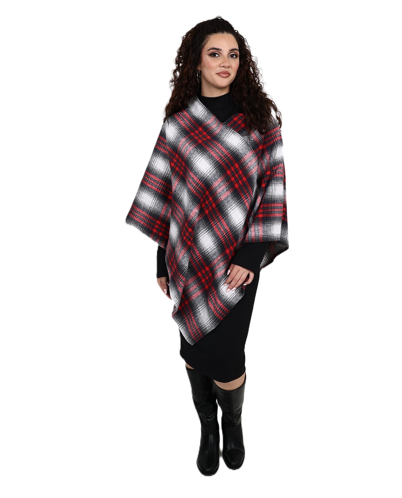 Red Check Poncho