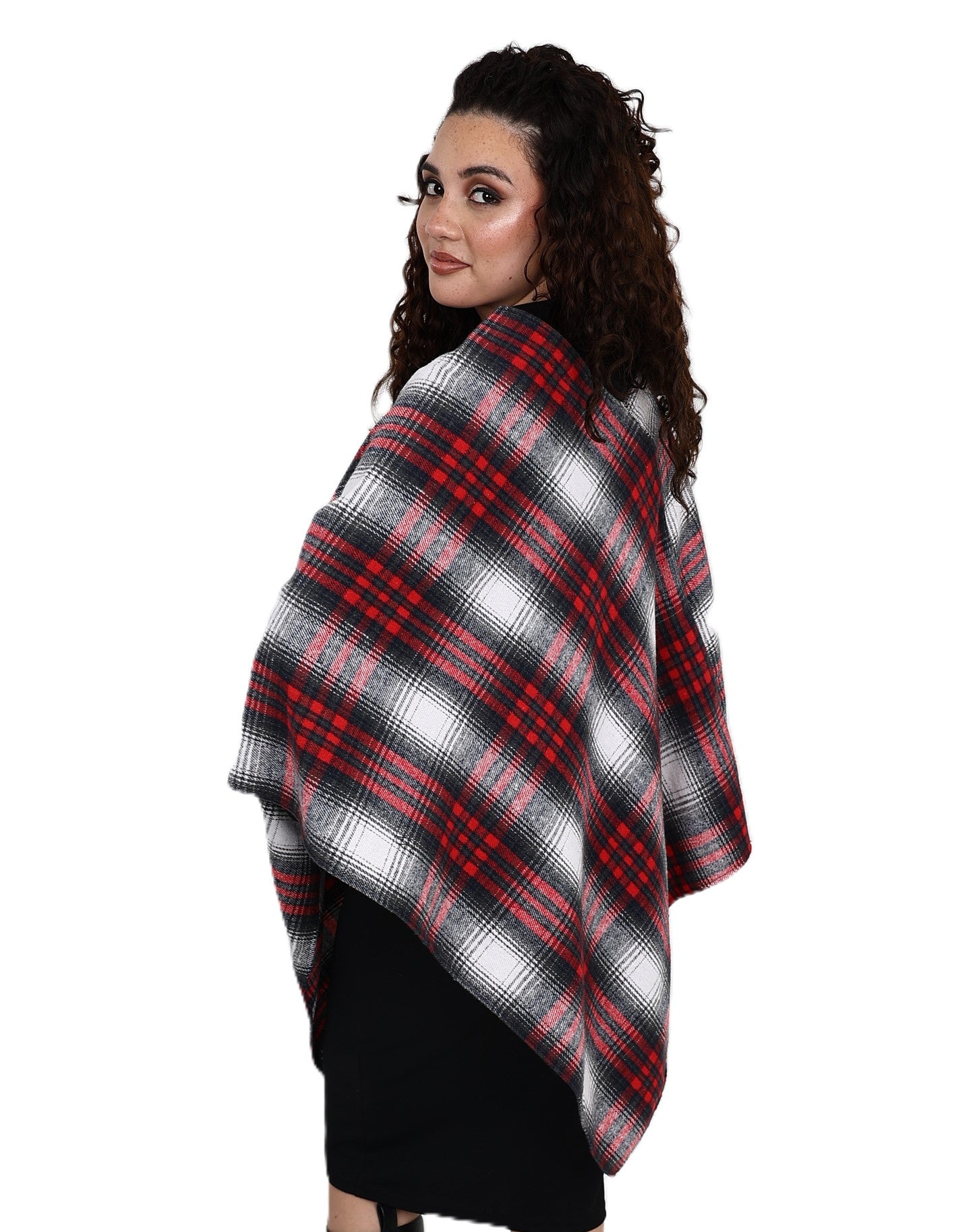 Red Check Poncho