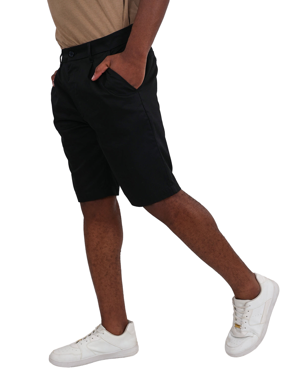 Black Lightweight Twill Chino Shorts