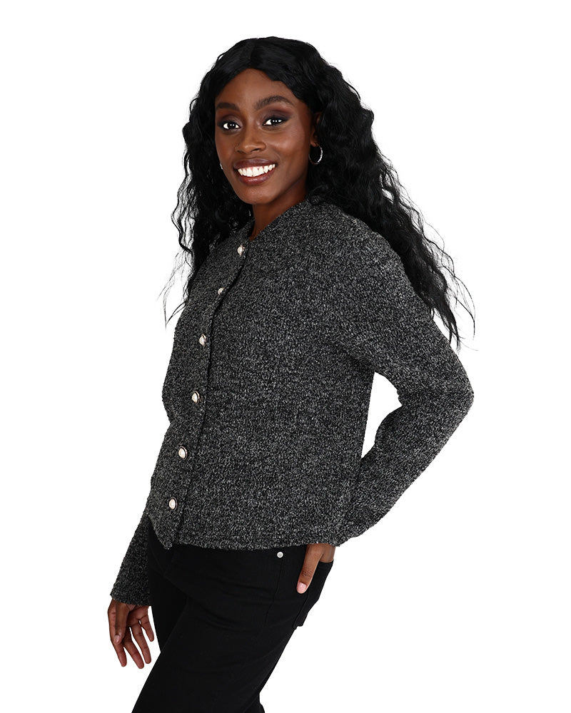 French Knit Button Through Cardigan