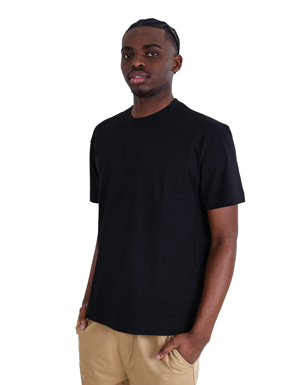 Short Sleeve Black Heavyweight Cotton T-Shirt