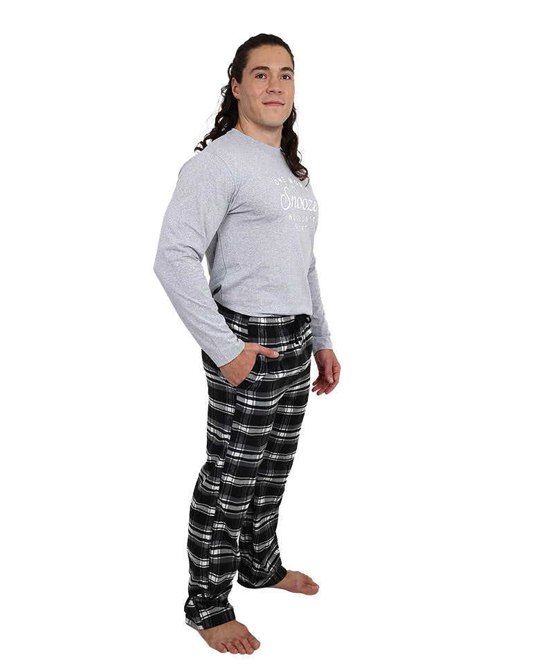Black Check Flannel Pyjama Pant