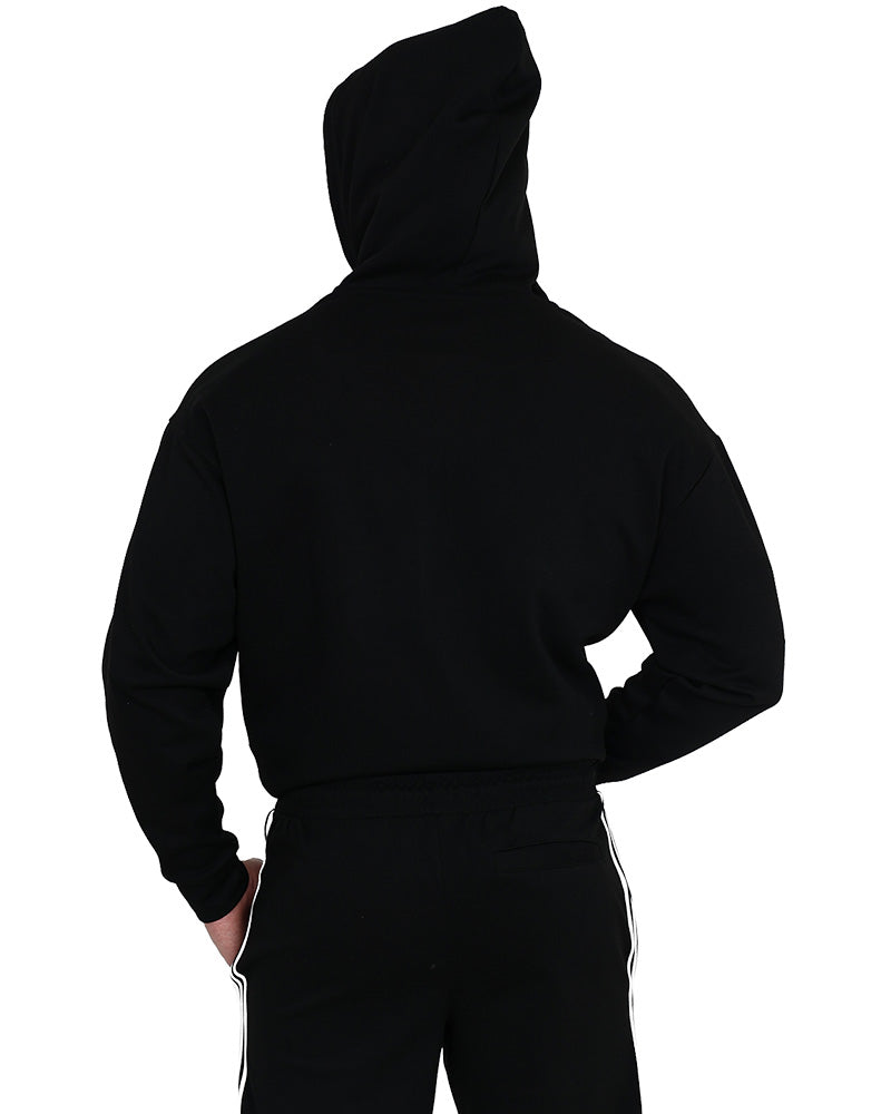 Black Zip Up Scuba Hoodie