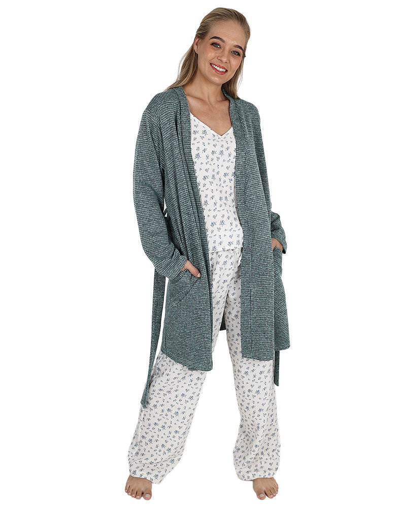 Blue Lightweight Waffle Gown