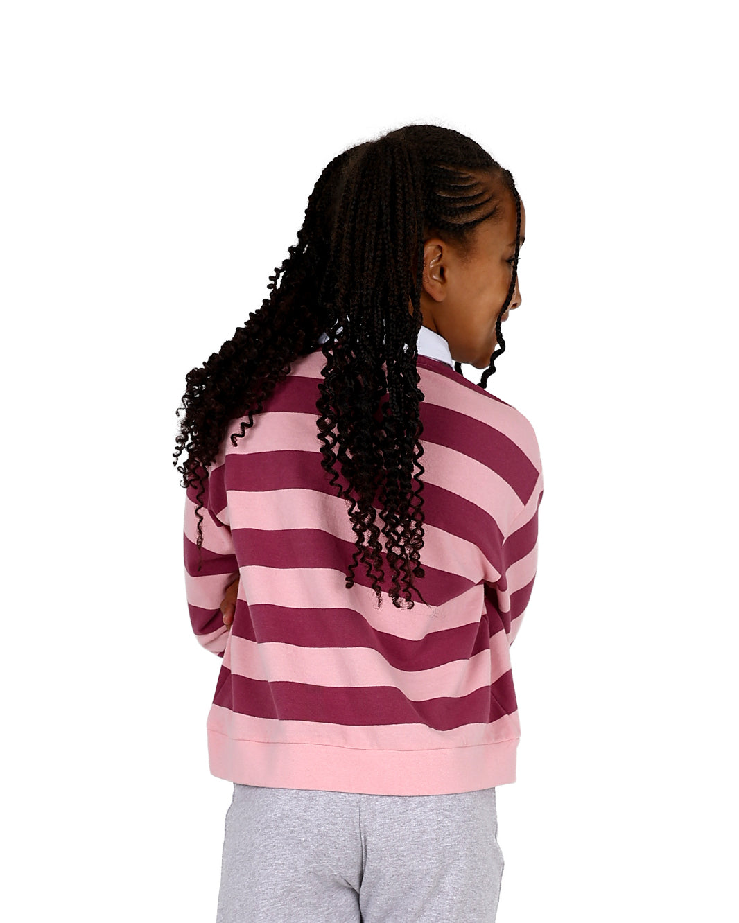 Pink & Berry Striped Long Sleeve Golfer