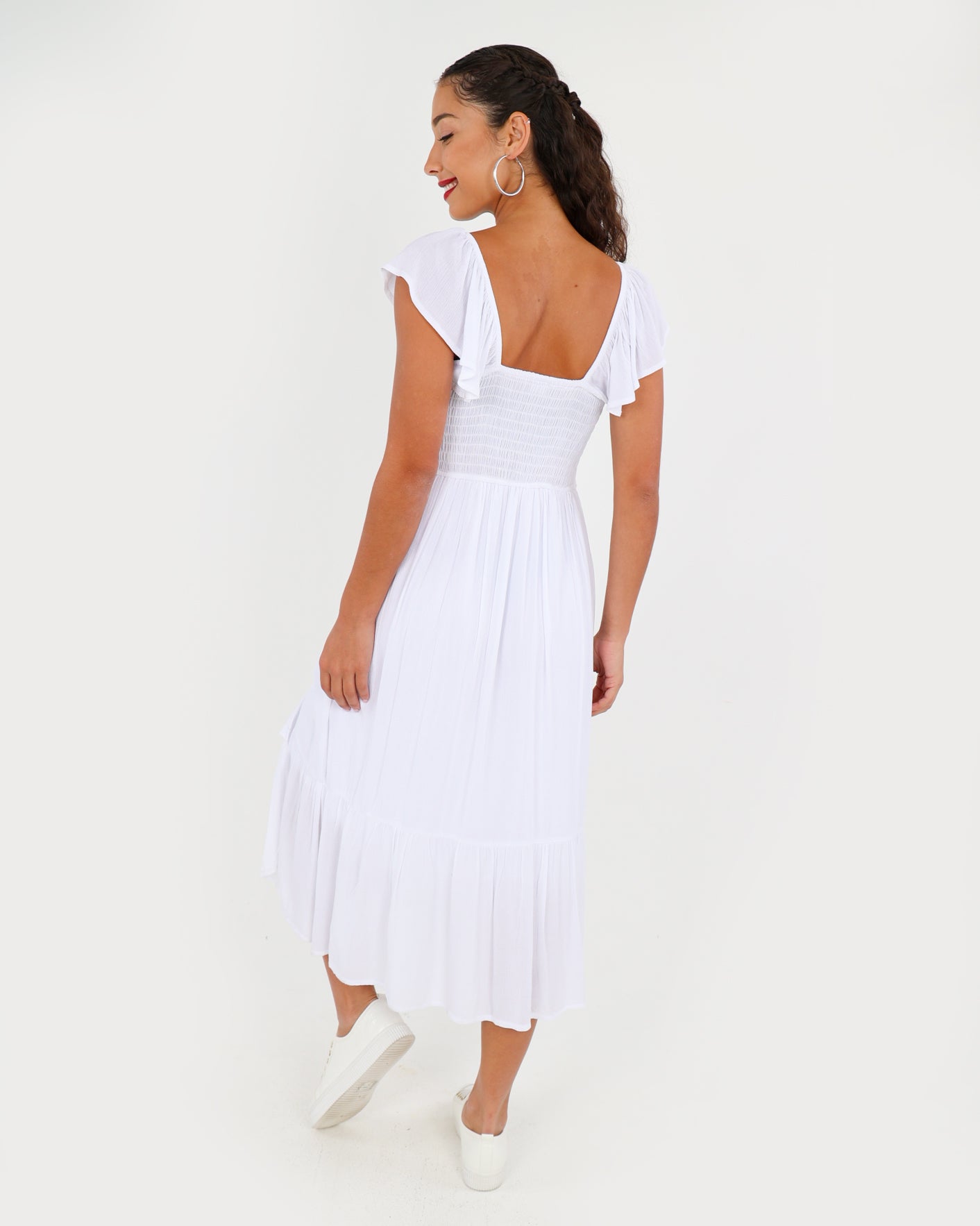 Flutter Sleeve Midi Dress