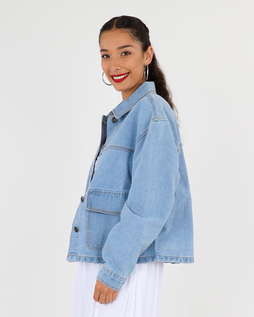 Pocket Detail Denim Trucker Jacket
