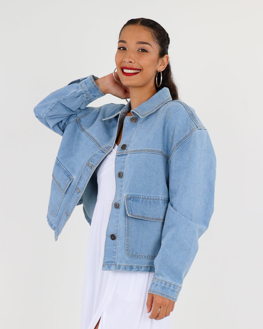 Pocket Detail Denim Trucker Jacket