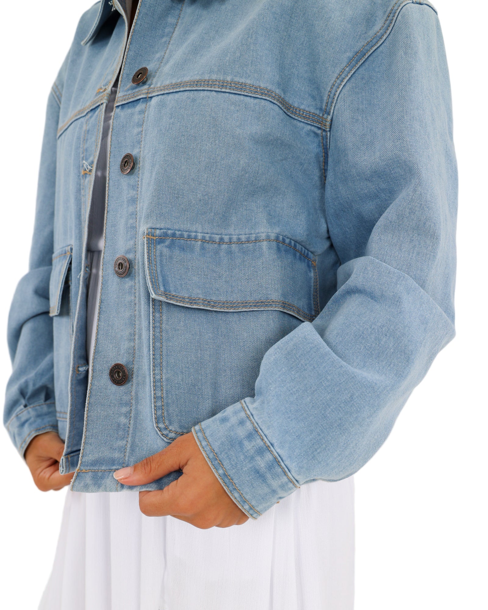 Pocket Detail Denim Trucker Jacket