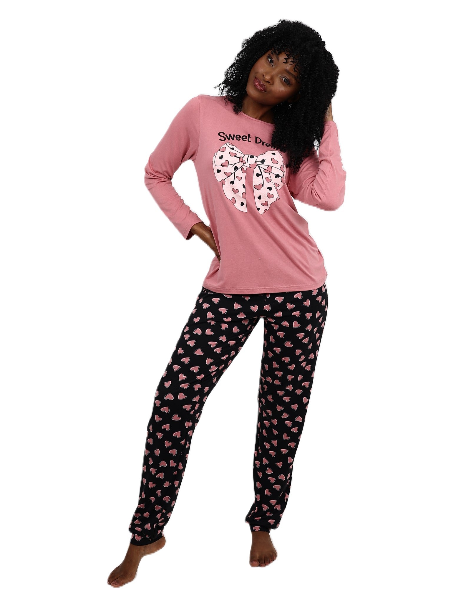 Long Sleeve Bow Pyjama Pant Set