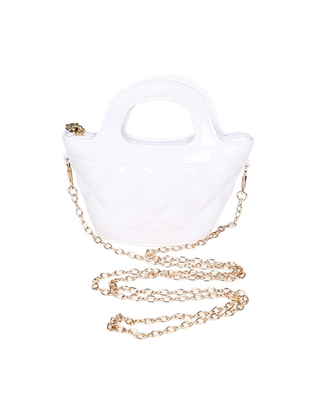 White Plastic Basket Handbag