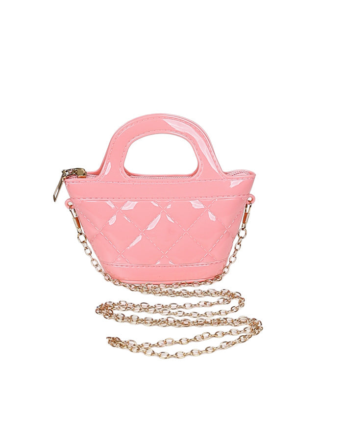 Pink Plastic Basket Handbag