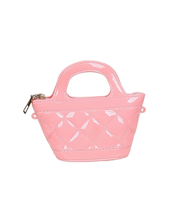 Pink Plastic Basket Handbag