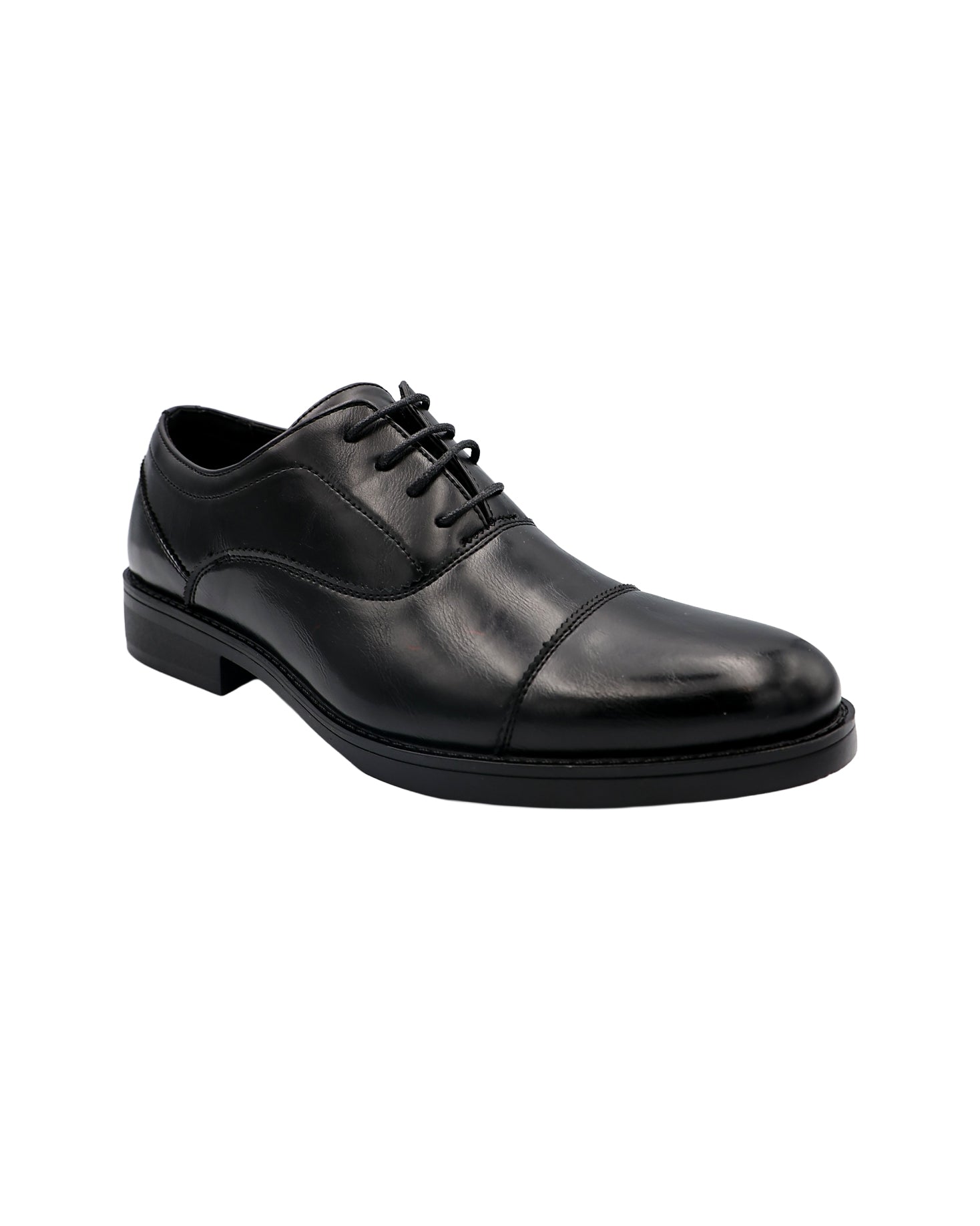 Black Toe Cap Oxford Lace Up Formal Shoes