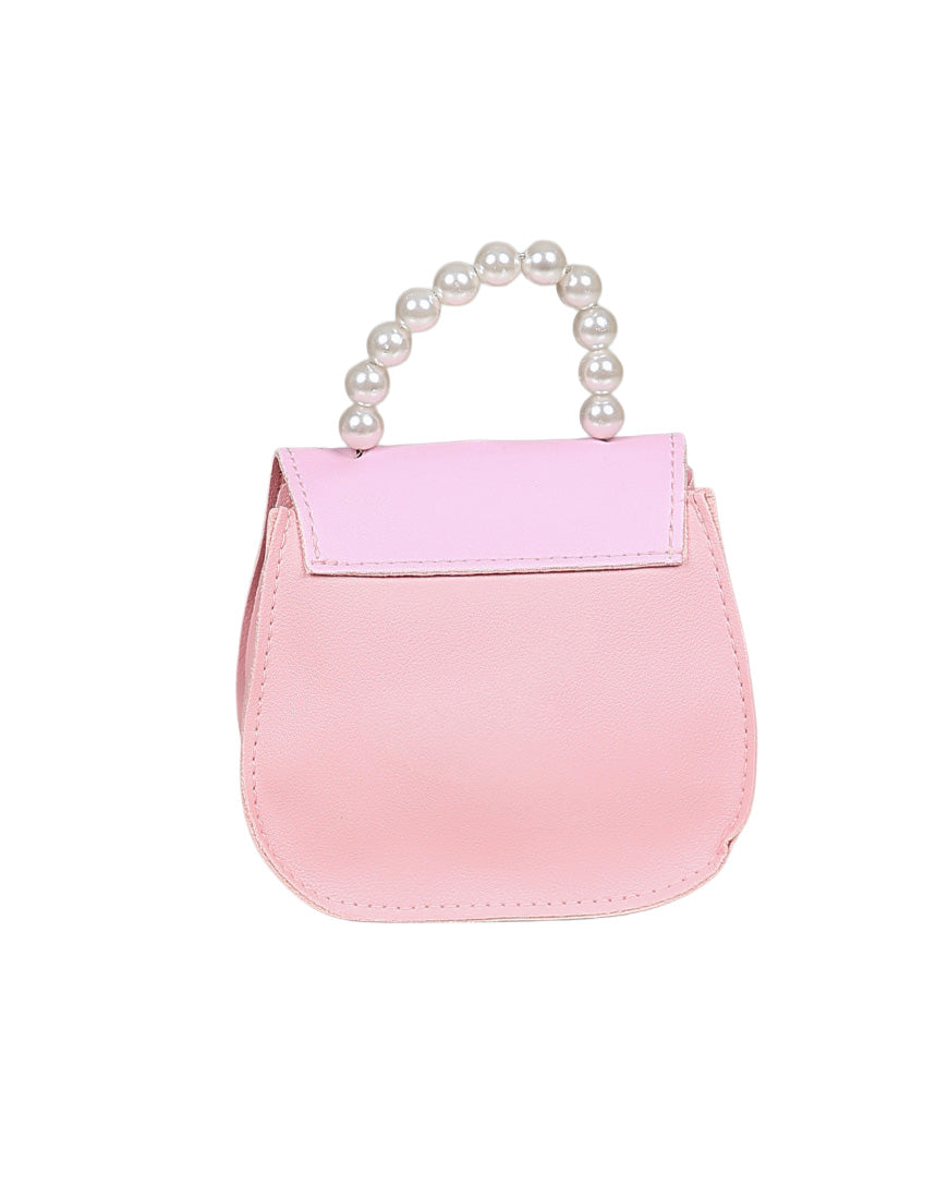 Pink Hibiscus Pearl Handle Handbag