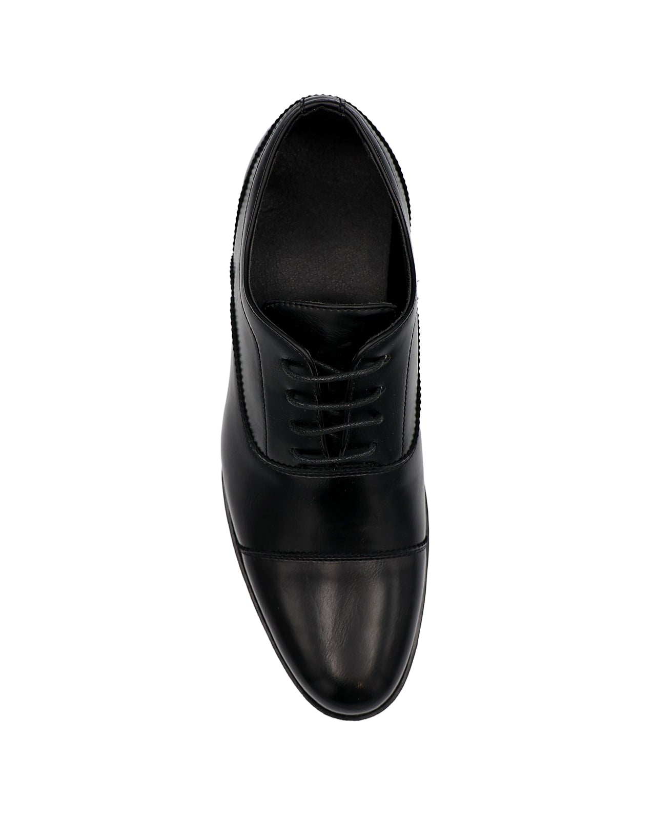 Black Toe Cap Oxford Lace Up Formal Shoes