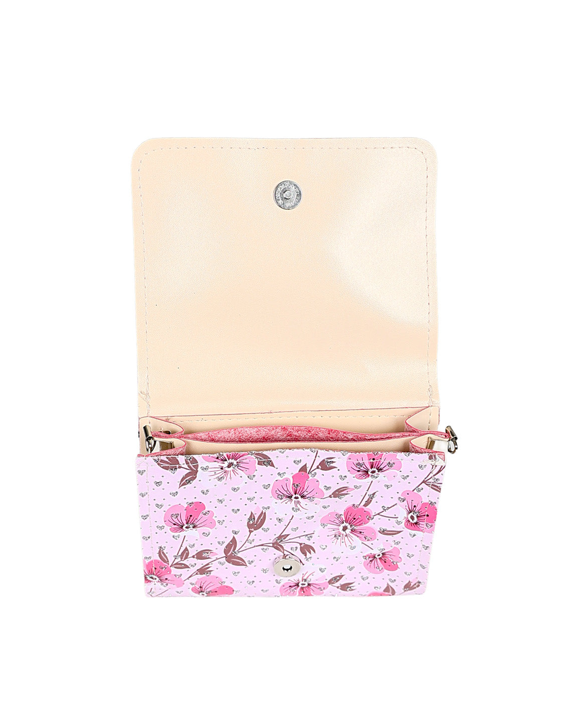 Pink Floral Cross Body Rectangular Handbag