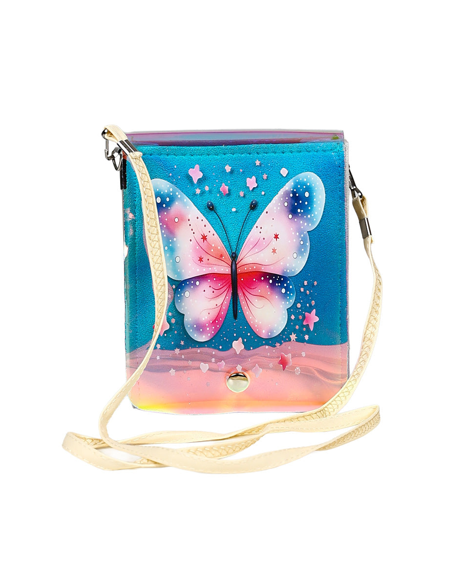 Silver Butterfly Cross Body Bag