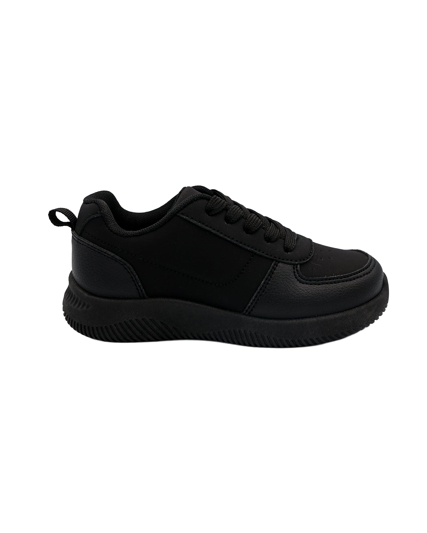 Boys Classic Black Lace Up Trainers
