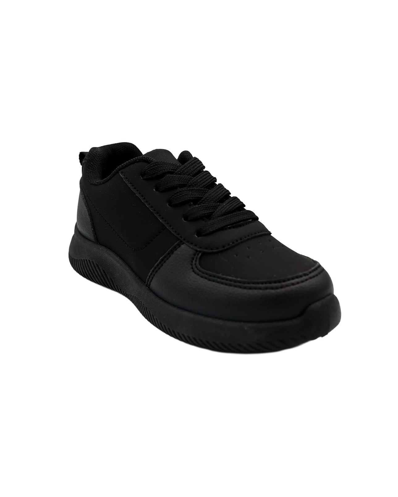 Boys Classic Black Lace Up Trainers