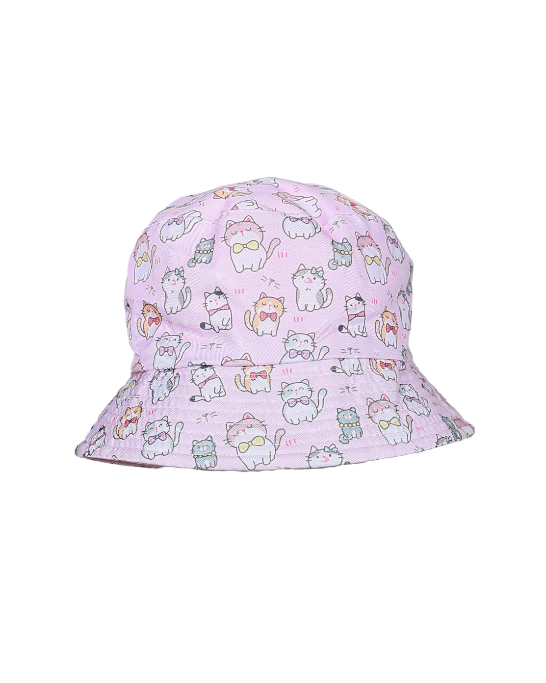 Pink Cat Print Bucket Hat